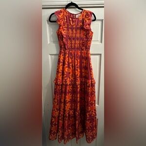 Banjanan Iris Dress, Jaffa Orange, XS